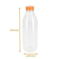 Lot de 78 bouteilles PET vides- 1 L Oranges'Azur